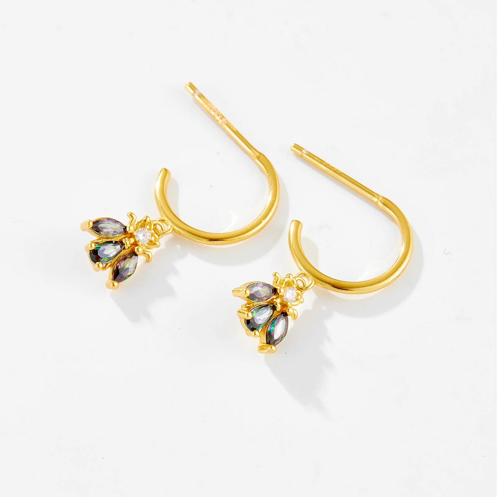 ANDYWEN 925 Sterling Silver Bees Drop Earring Zircon Piercing Ohrringe 2026 Luxury Fashion Jewelry Rock Punk Fine Gift