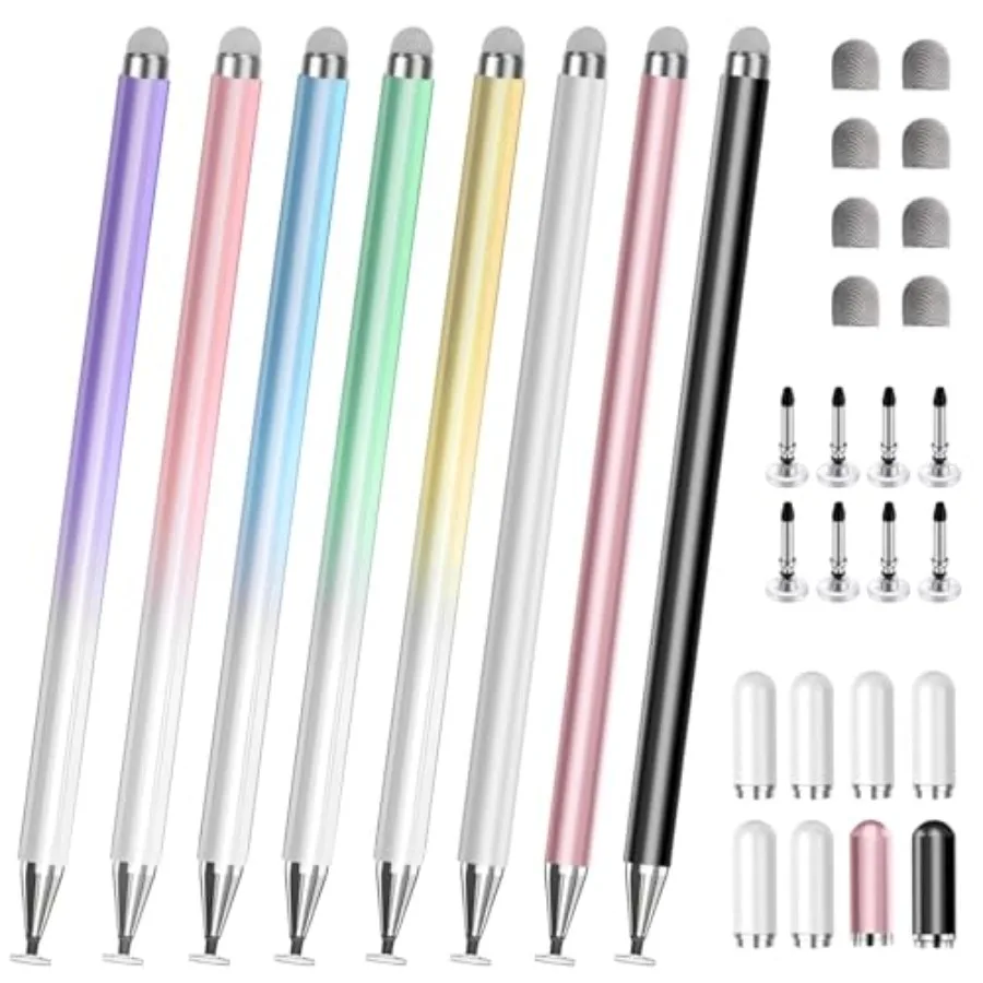

Stylus Pen for Touchscreen 2 in 1 Stylists Pens Compatible with All Touch Screens Devices Tablets iPhone iPad Android Computer