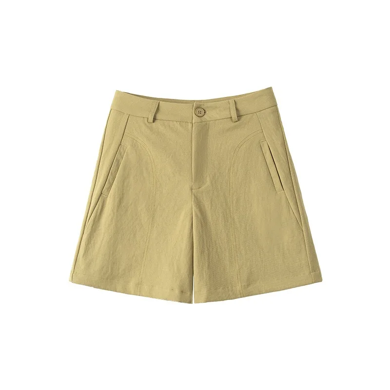 

Women's High Waist Tailored Shorts Summer Loose Fit 5 Inch Inseam Dressy Casual ShortsYY268