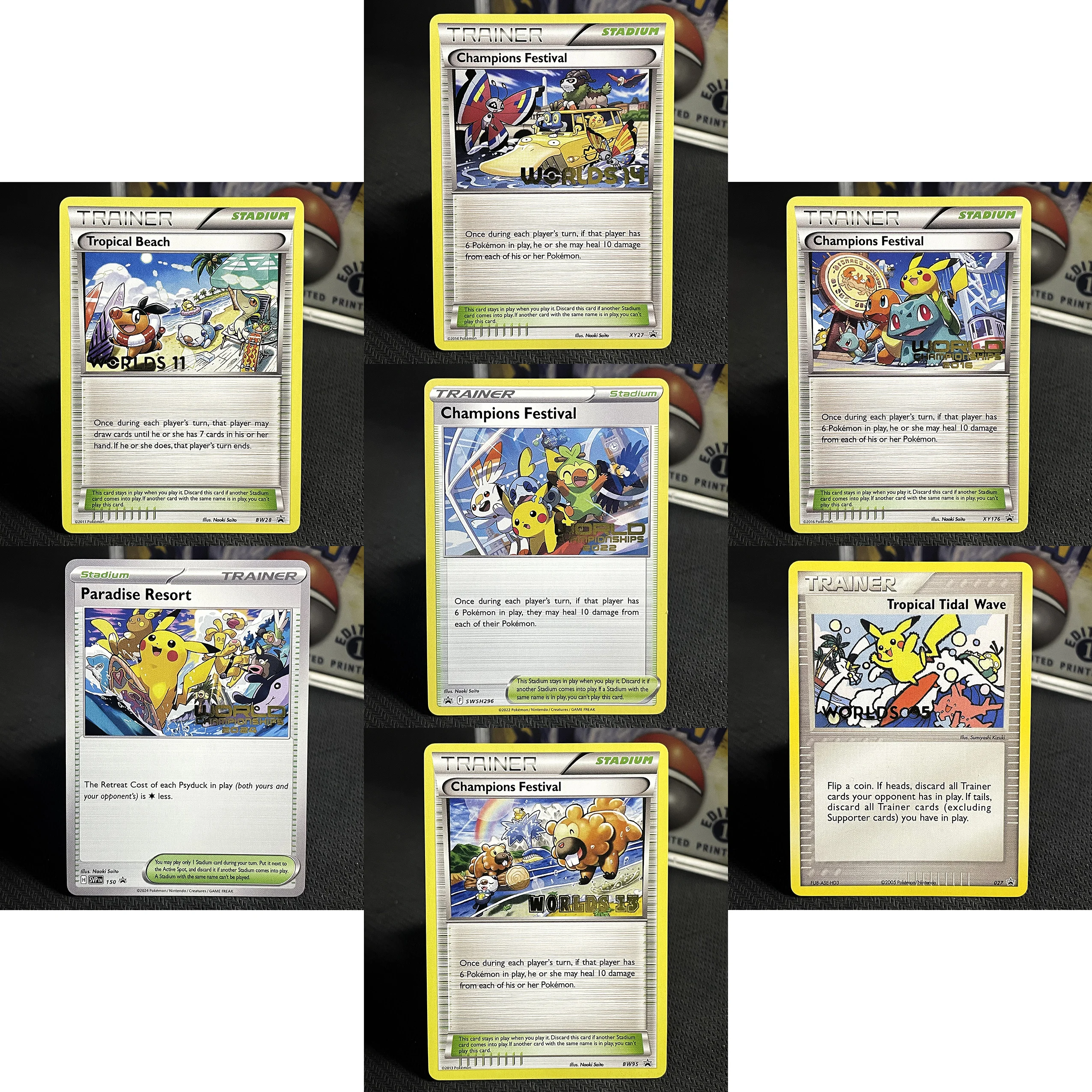 

PROXY Pokemon Champions Festival STAFF Карты промо-серии Black Star Quarter Finalist PKM Set Card Engliash Version