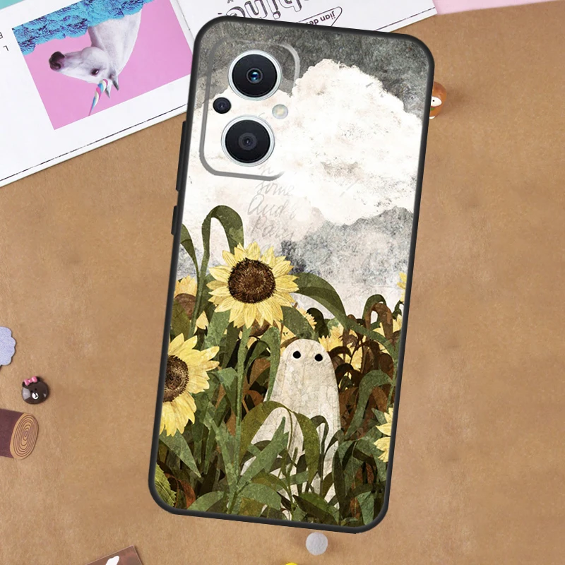 Beautiful Yellow Sunflower Case For OPPO Reno 8T 15F 14F 13F 12F 11F 10 11 12 13 14 Pro OPPO Find X8 X6 X5 X9 Pro Cover
