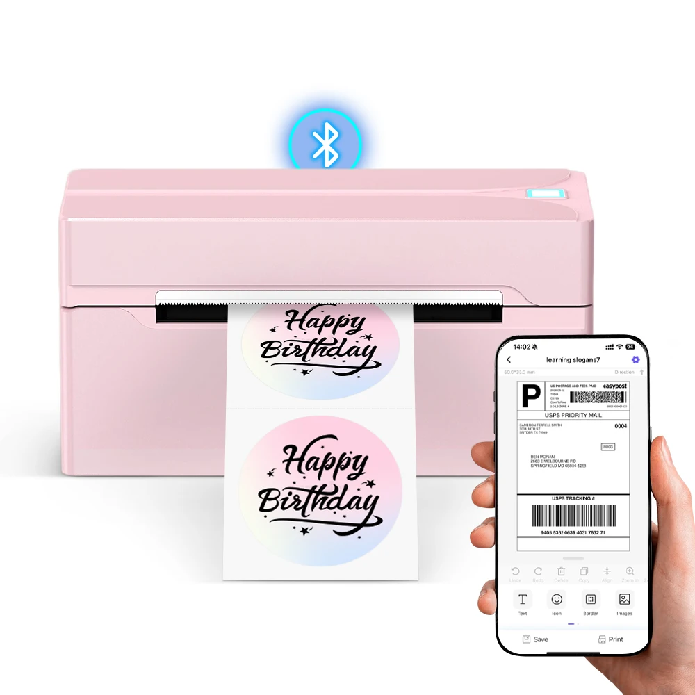 

2025 Freight Thermal Printer 4x6 Label 203dpi bluetooth Inkless for Shipping Address Labels Business with Label Paper