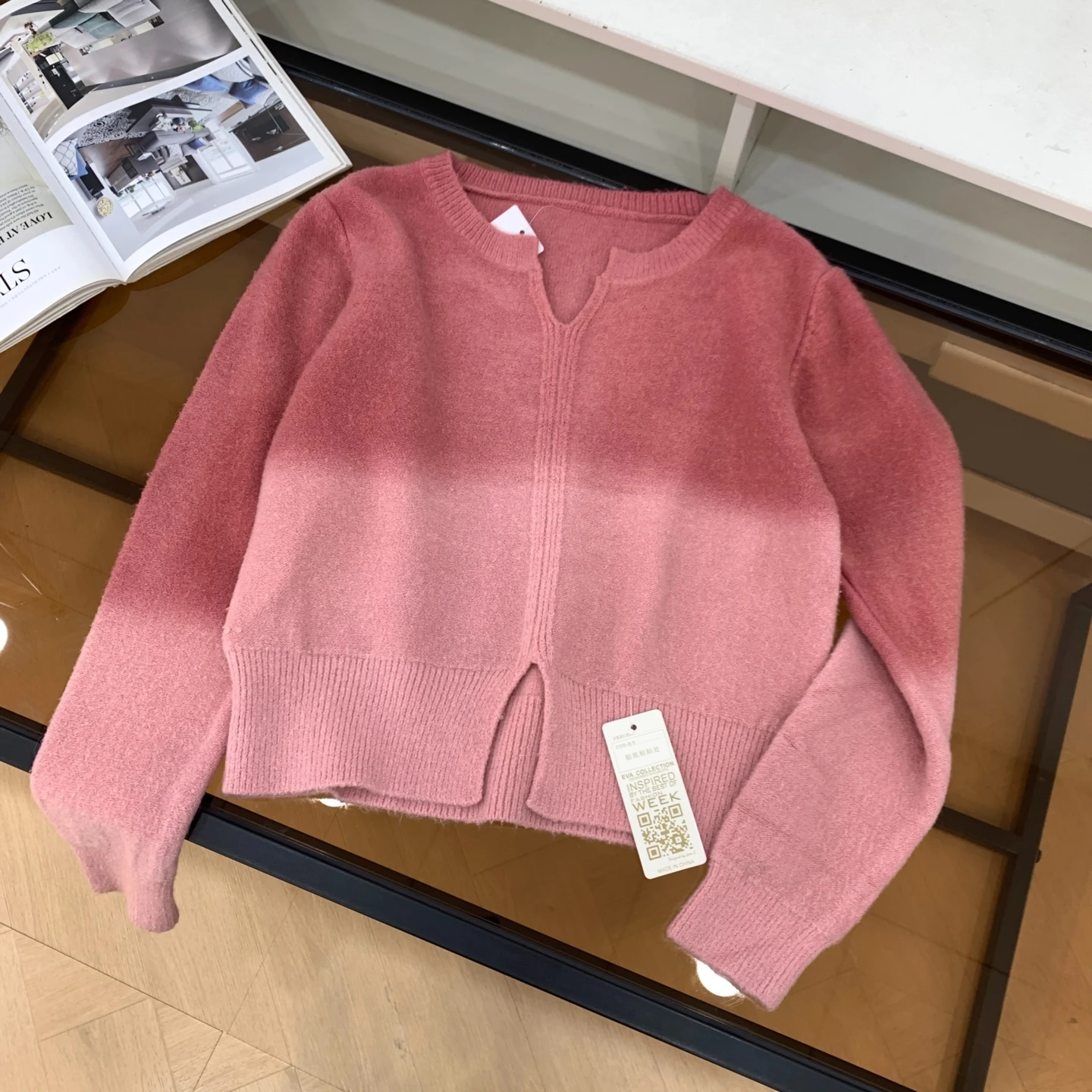 

Faionable Knitted Sweater Women's Overhead Splice Color Blo round Ne Slimming Warmth Autumn Winter Sweet Sle K2