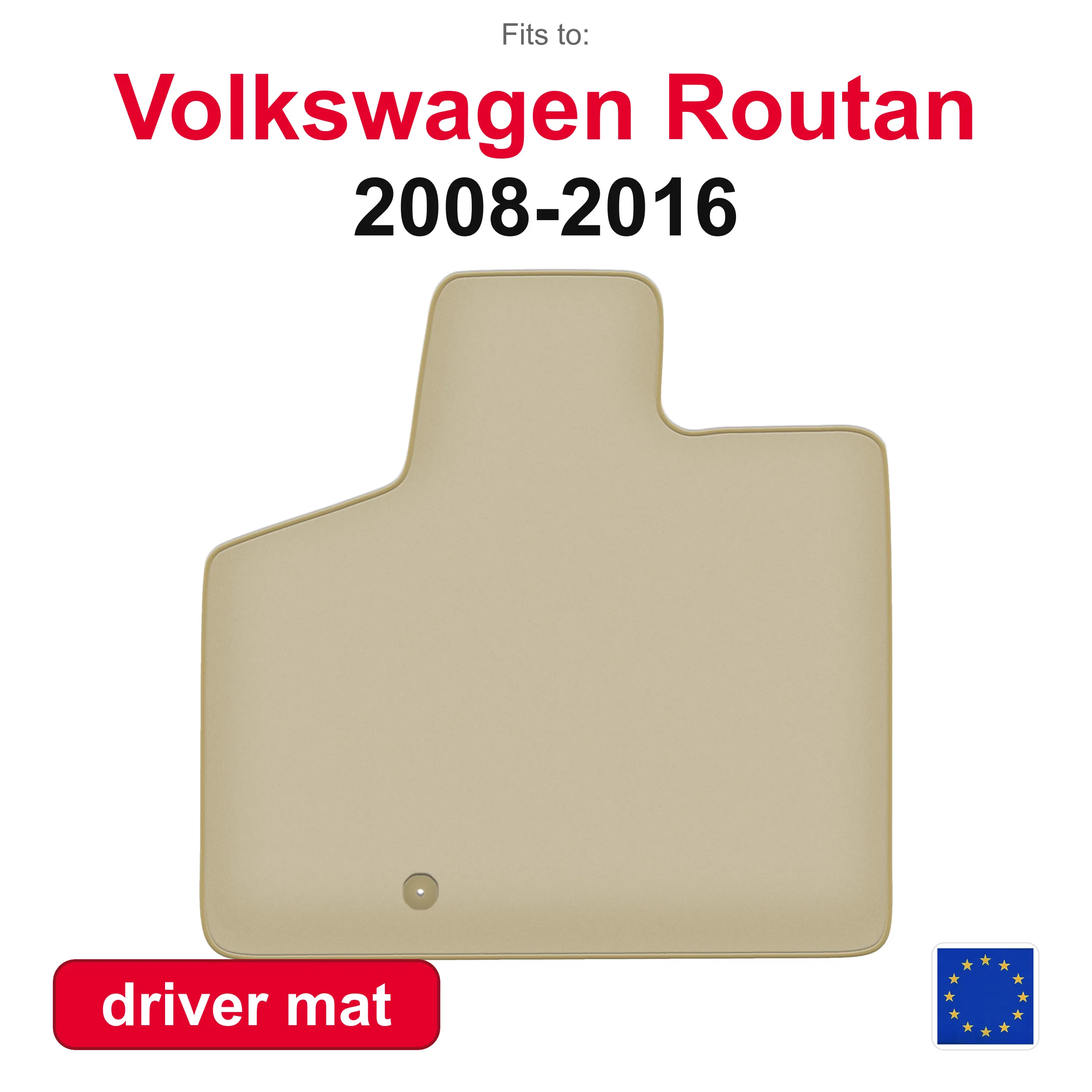PREMIUM Fahrer-Fußmatte für Dodge Caravan IV Minivan (2008-2016) - Beige Passform (1 Stück)