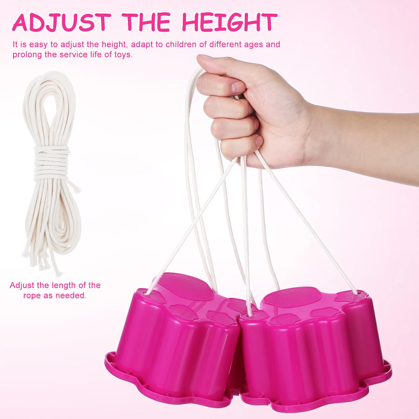 6-teilige Eimer-Stelzen, Outdoor-Spielzeug, Training, Springen, Übungsschuhe, PP, Sport für Kinder, Katzenklaue