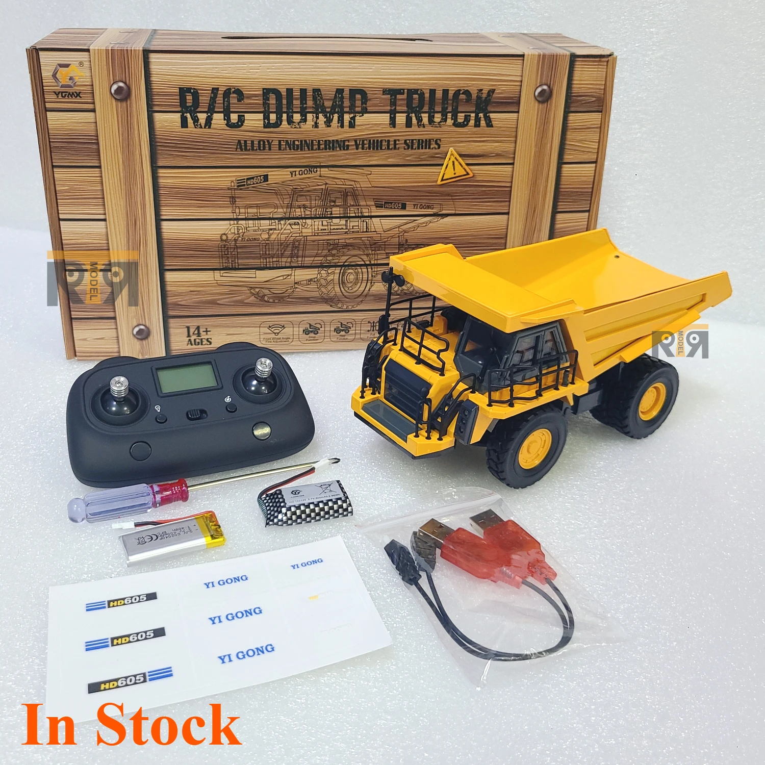 Auf Lager HD605 RC Muldenkipper 1/50 Mini Elektrisches Muldenkipper-Modell RTR mit Licht- und Soundsystem YG605 Ferngesteuertes Auto Spielzeug Geschenk