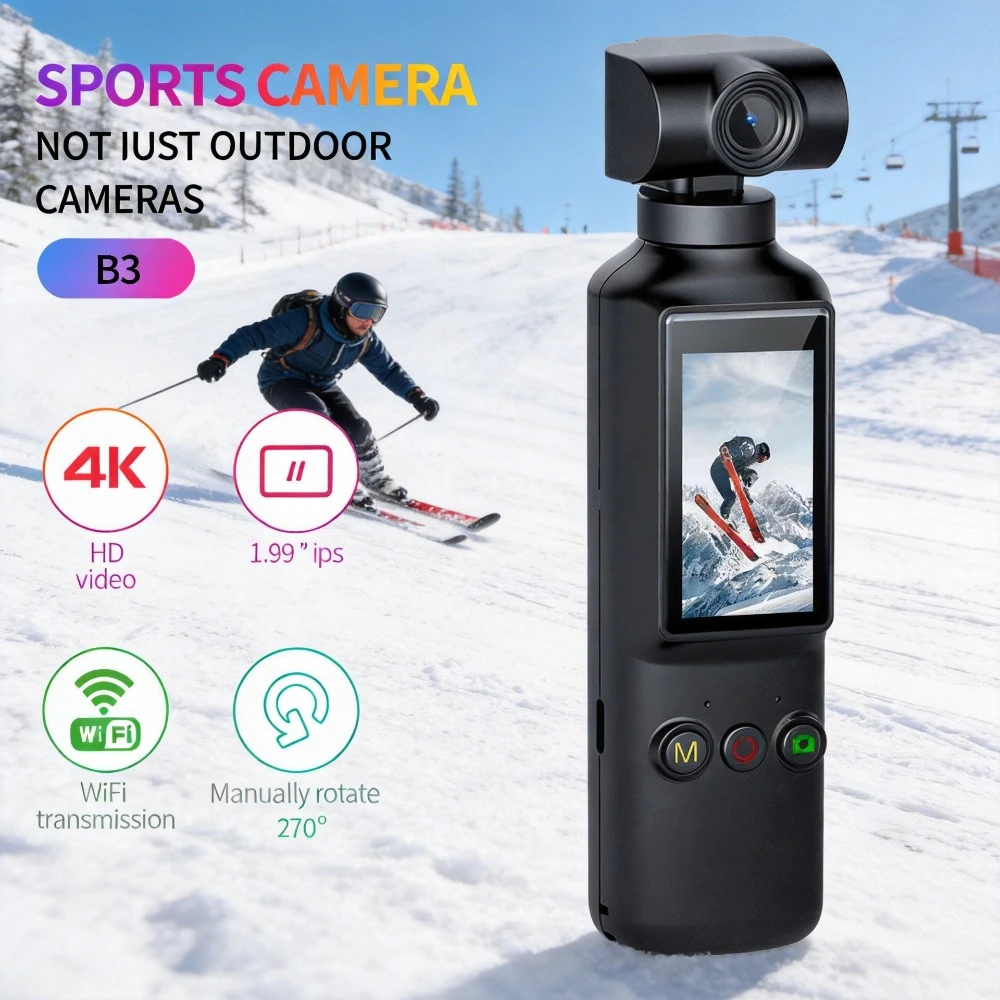 4K HD X8 Pocket Action Camera Mini Handheld Rotatable WiFi Outdoor Camera Sports Travel Special