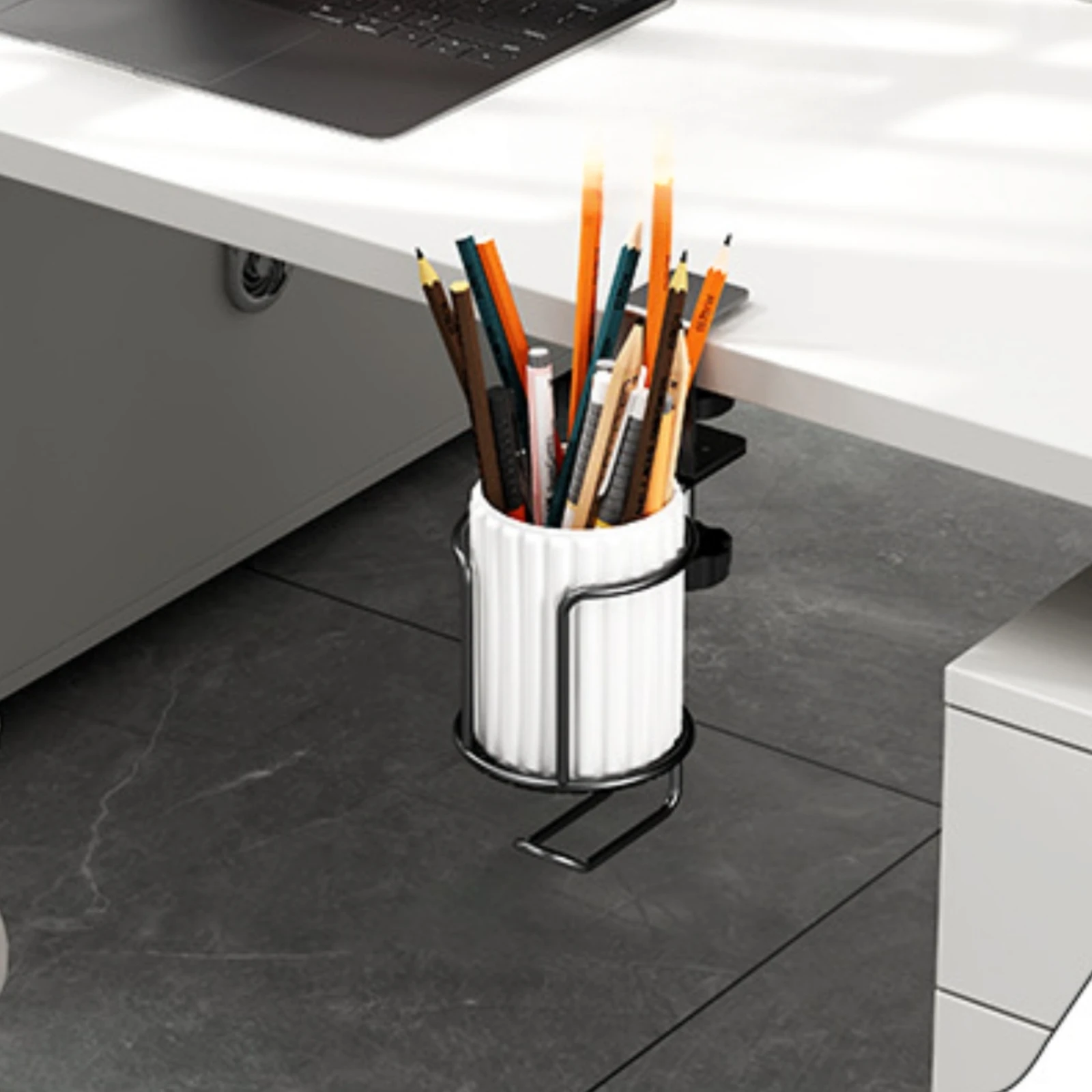 Desk Organizer with Cup Holder Adjustable Clamp-Style Desktop Organizer with Rotating Cup Holder Multifunctional Long-Lasting