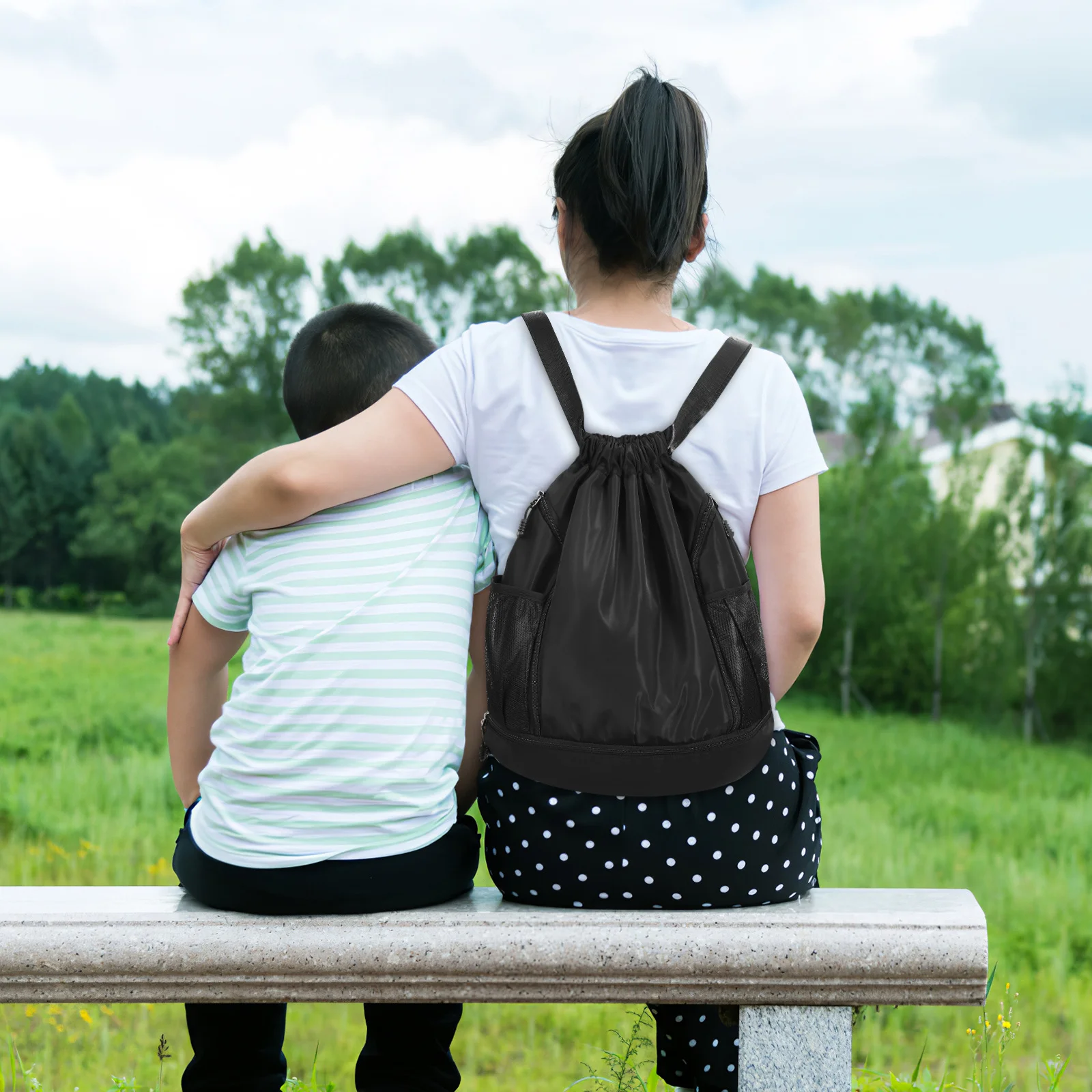 

Gym Backpack Sports Training Bag Drawstring Basketball Backpack Water Resistant Durable Oxford Cloth Separate Shoe Compartment