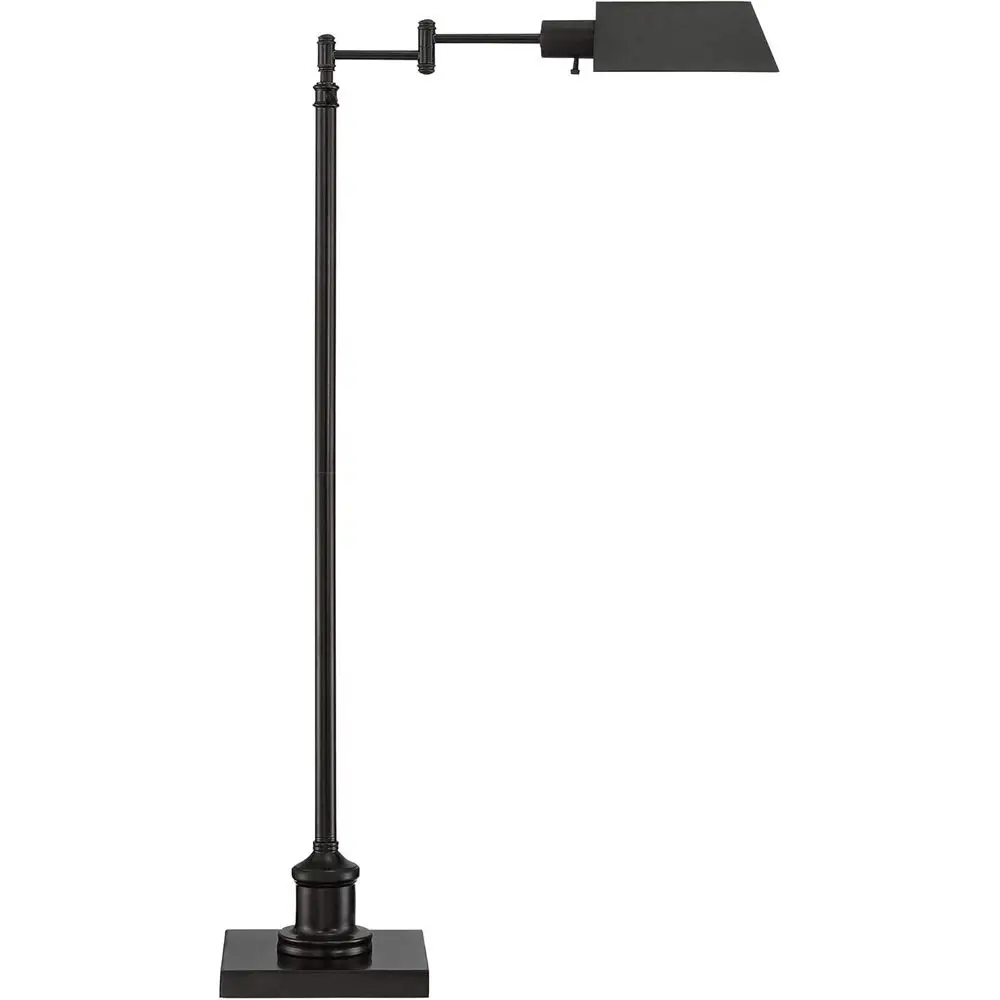 Adjustable Swing Arm Floor Lamp, 54 Tall, Bronze Metal, Downward Light for Living Room and Bedroom Reading