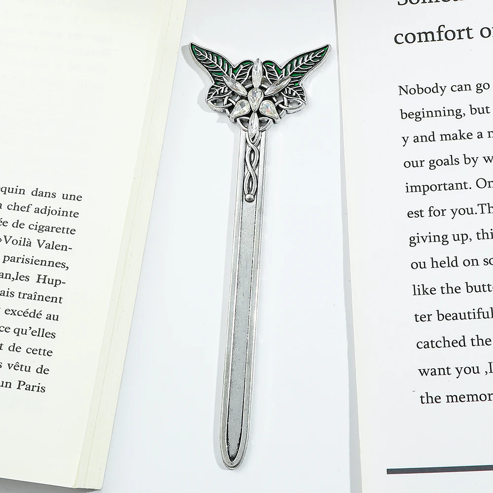 قطعة واحدة من الإشارات المرجعية المعدنية من Evenstar، إشارات مرجعية على شكل دبوس شعر أنيق هدايا لمحبي الأفلام والتلفزيون ومحبي الكتب والأصدقاء وقراءة القرطاسية