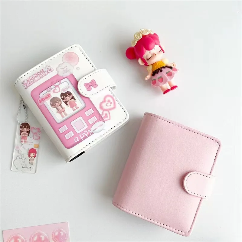 Macaron 3 ring Mini Loose-leaf Hand Book Student Portable Notebook Card book storage binder Kawaii School Supplies