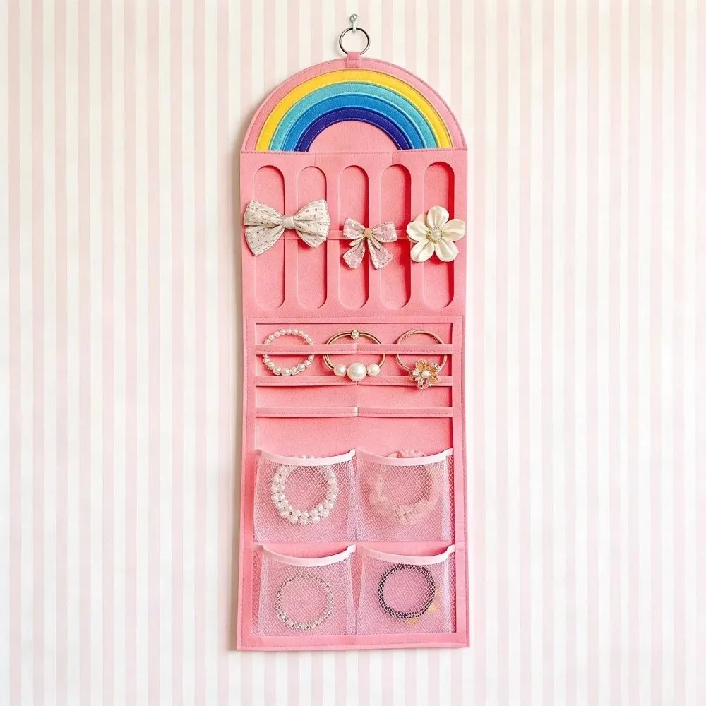 

Multifunctional Hairpin Display Rack Large Capacity Wall-mounted Hair Clip Storage Bag Multipurpose Rainbow Design