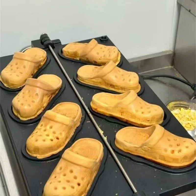 صانع الوافل على شكل حذاء، ماكينة صنع كعكة الخبز غير اللاصقة، منزلية أو تجارية
