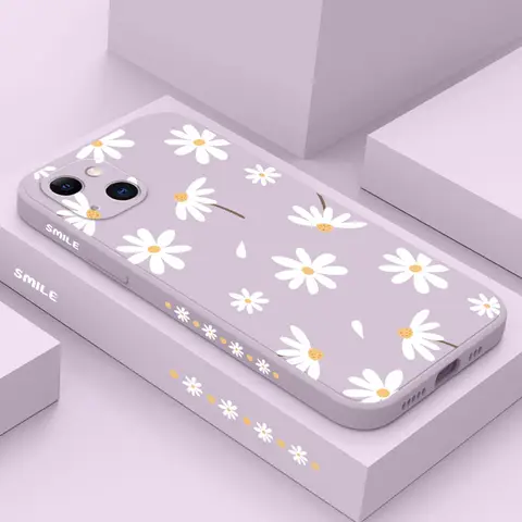 Funda de teléfono con margaritas lisas para iPhone 17 17 Air 16 16e 15 14 13 12 11 Pro Max Mini X XR XS MAX SE2020 8 7 Plus 6 6S Plus