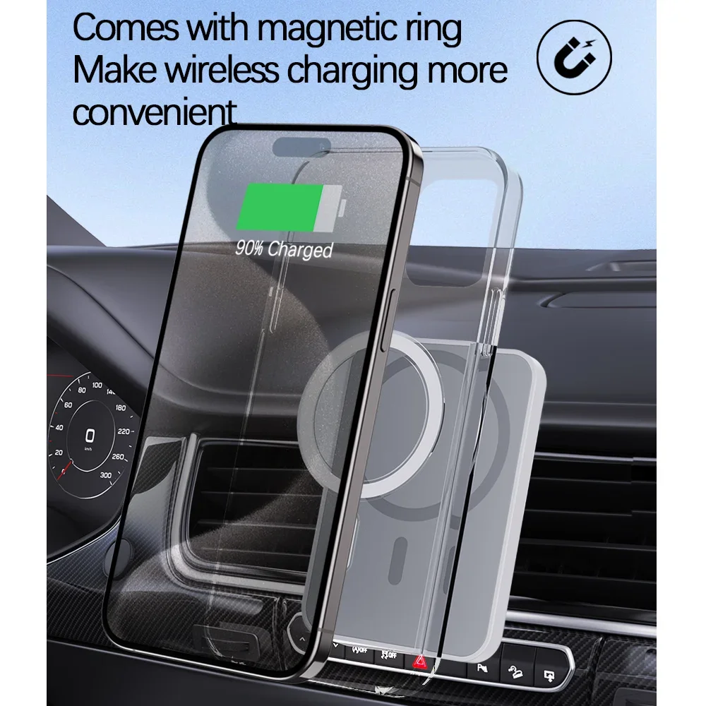 Cargador de coche inalámbrico magnético para MacSafe iPhone 15 14 13 12Pro Max Xiaomi Samsung soporte magnético para salida de aire soporte para teléfono