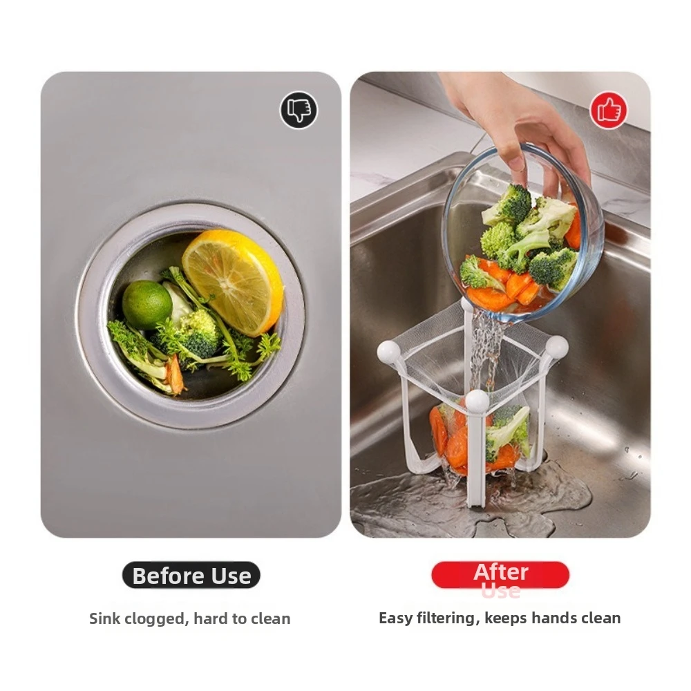 

Новый пластиковый фильтр-сетка для кухонной раковины с защитой от засоров, для сбора мусора, с 50 сетчатыми фильтрами, белый, для домашнего использования