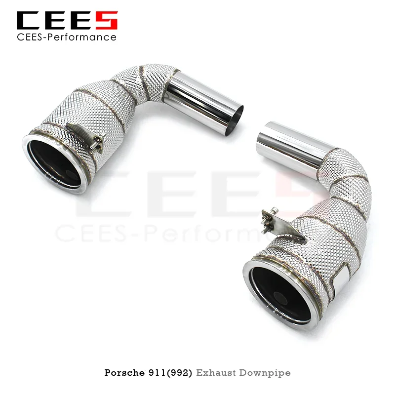 CEES Performance Exhaust Downpipe for PORSCHE 911 (992) 2020- Without Catalyst Catless Downpipe Exhaust Pipe Catalytic Converter