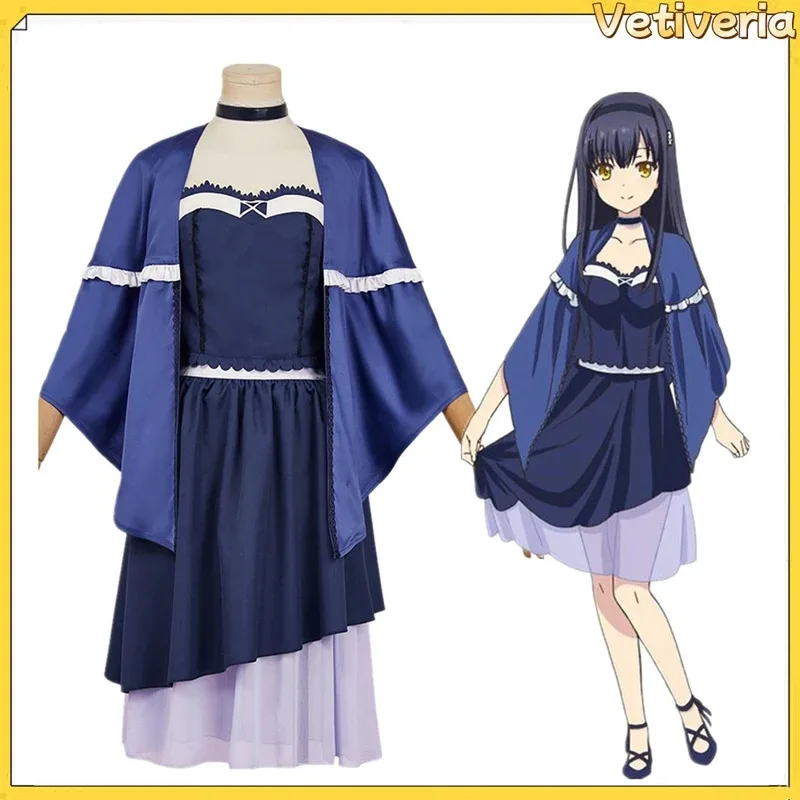 

XT8Anime Pockets Kushima Kamome Summer Dress Cosplay Costume Shawl Women Clothes Halloween Carnival Roleplay Party SuitXT6@!