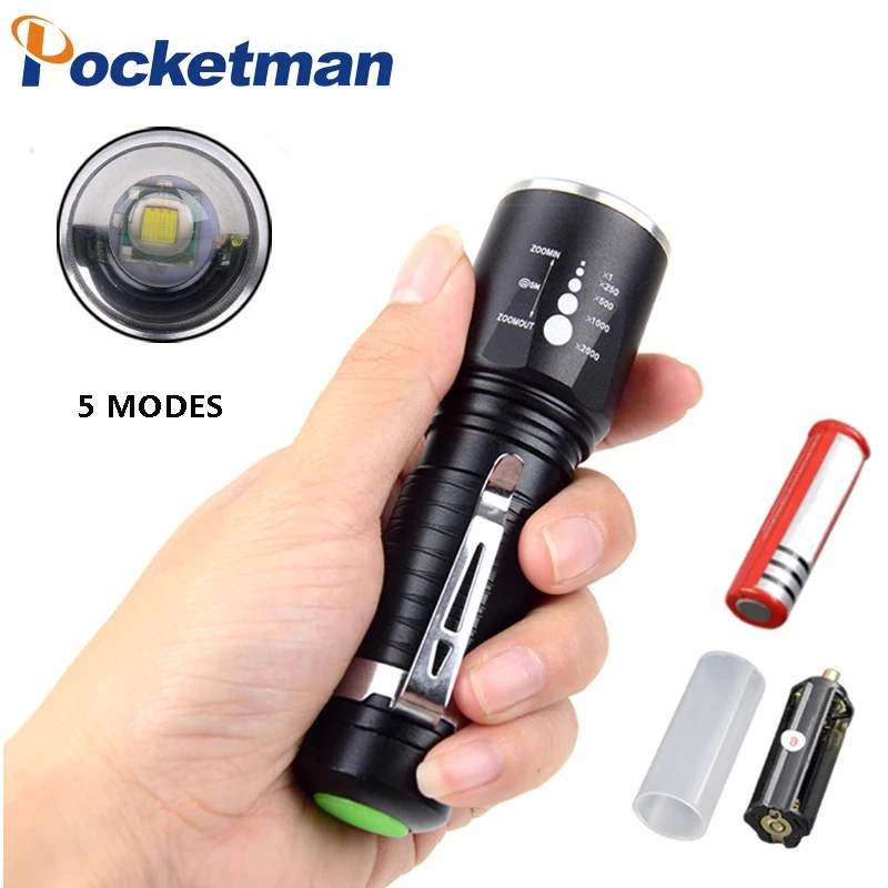 Powerful 3800LM Tactical Led Flashligh Waterproof Flashlight Strong Flash Light Hunting Torch for 3xAAA or 18650