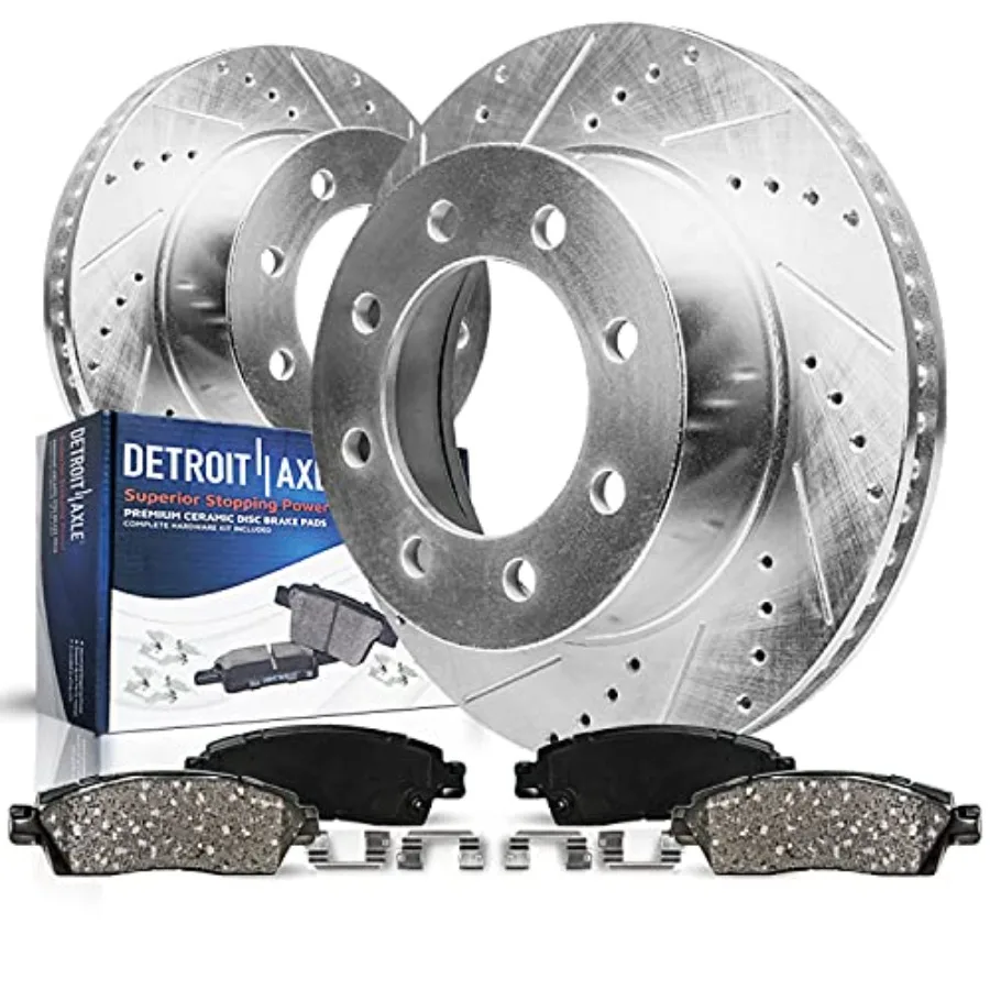 

Комплект заднего тормоза для 99-04 Ford F-250 F-350 Super Duty Excursion 1999 2000 2001 2002 2003 2004, сменный просверленный тормоз с прорезями