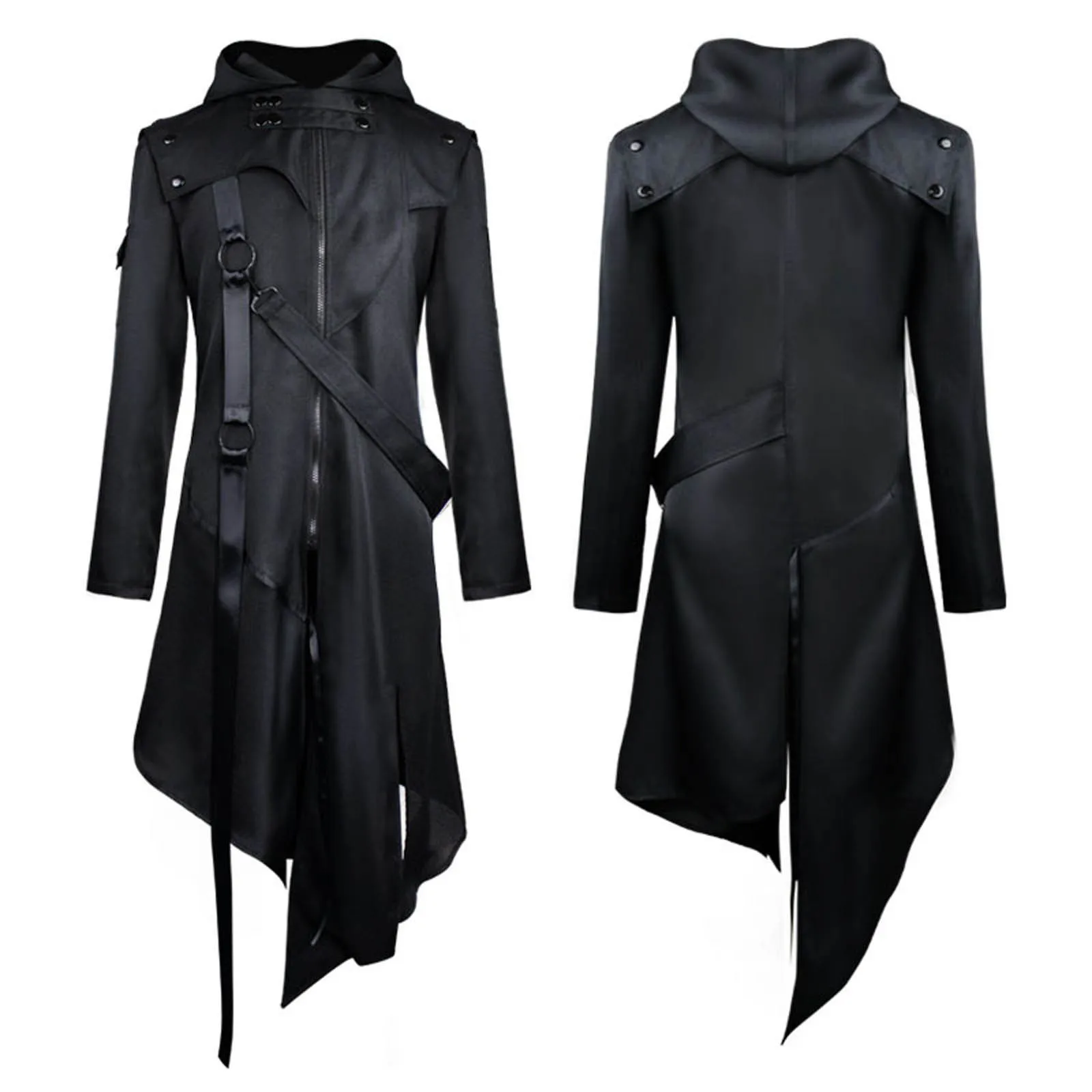 

Halloween Party Cosplay Costume Adults Steampunk Trench Coat Gothic Jacket Vintage Medieval Renaissance Costume disfraz adulto