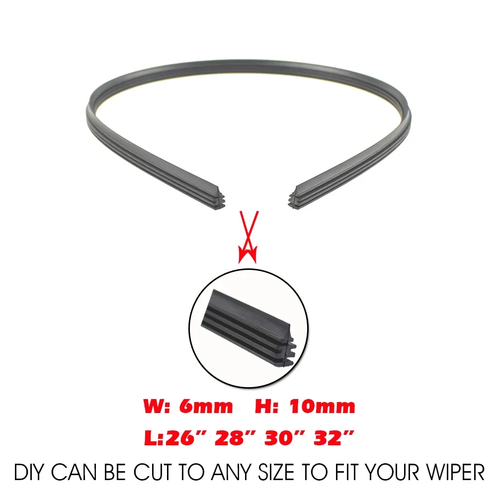 2PCS  High-Quality Boneless And Frameless Rubber Car Wipers 24/26/28/30/32 inch Blade Filler Strip Windshield Auto Parts