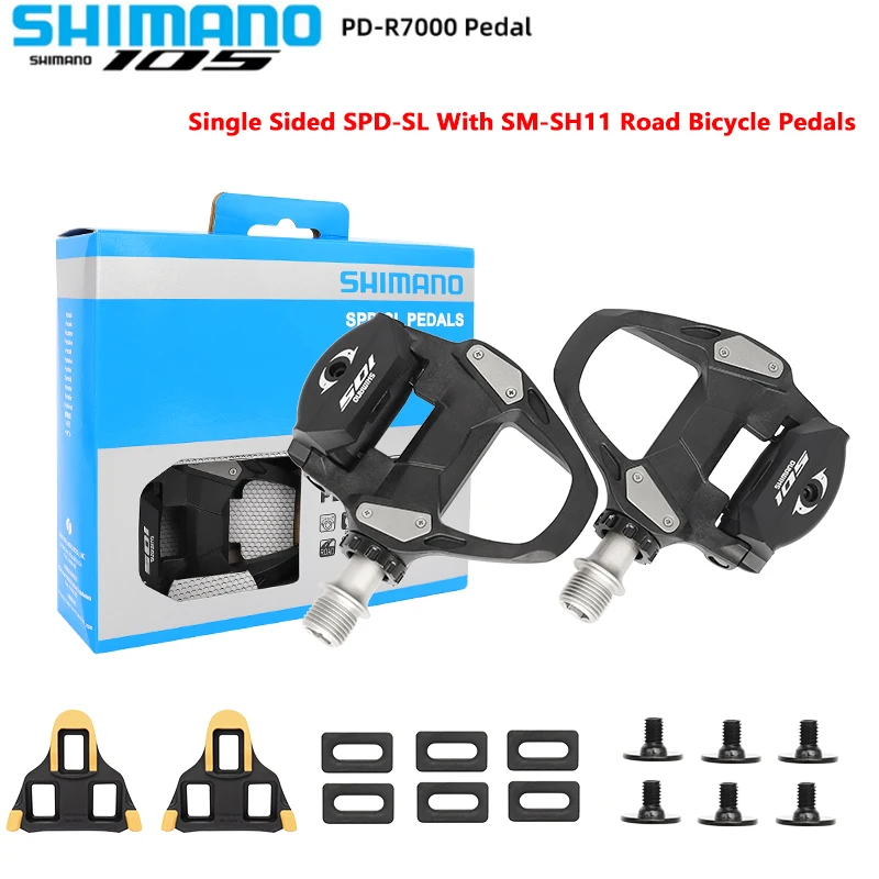 SHIMANO road bicycle pedal PD-R7000 is suitable for road bicycle original parts wide platform single-sided self-locking pedal