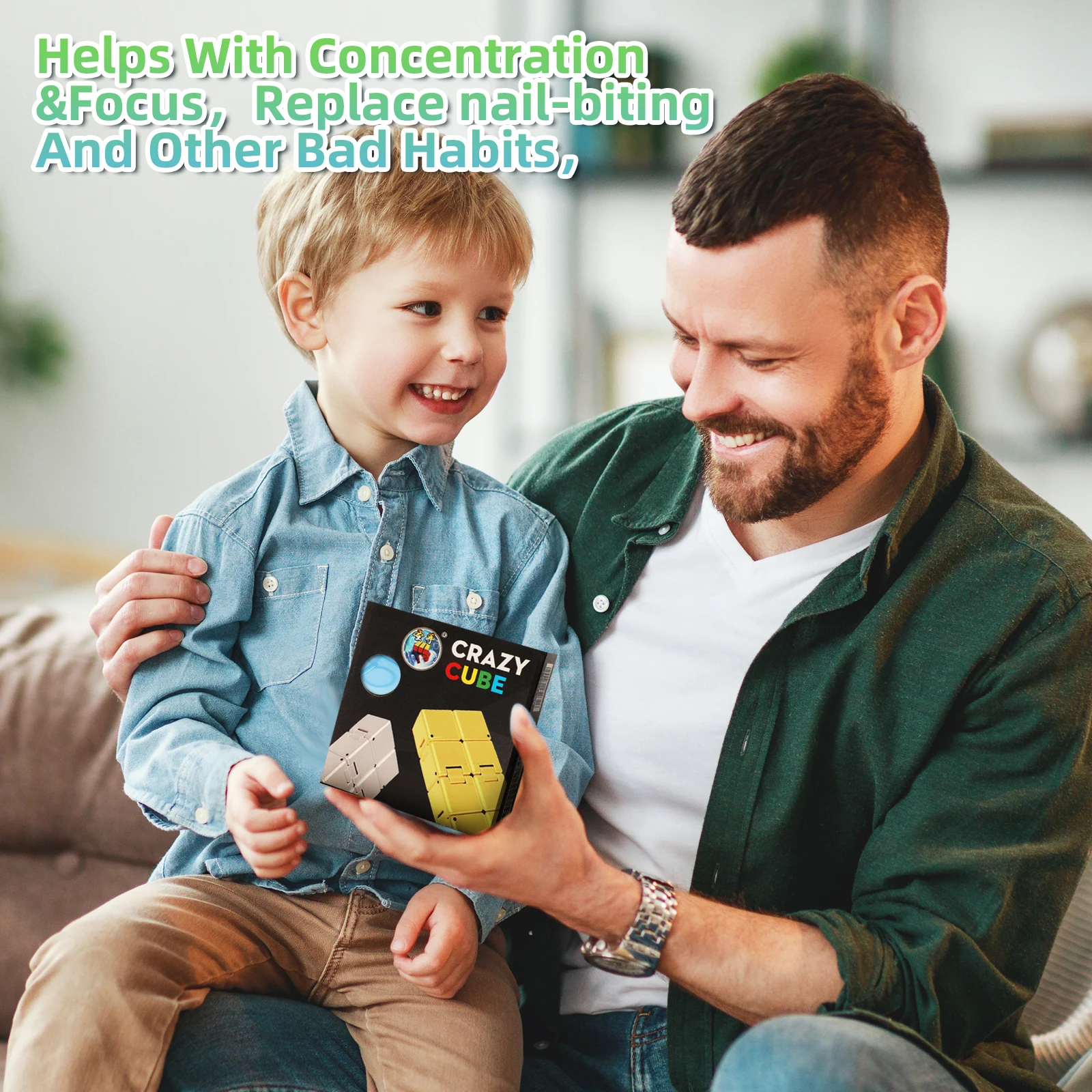 لعبة فيدجيت الحسية إنفينيتي كيوب، لعبة تململ للأطفال والكبار، لعبة صغيرة رائعة لتخفيف التوتر والقلق ووقت القتل