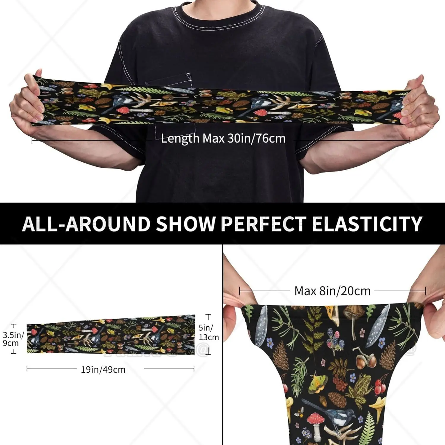 Mangas de braço de resfriamento de pássaros floresta aquarela para homens e mulheres protetor solar capa de braço com furos para polegares para jardinagem ao ar livre