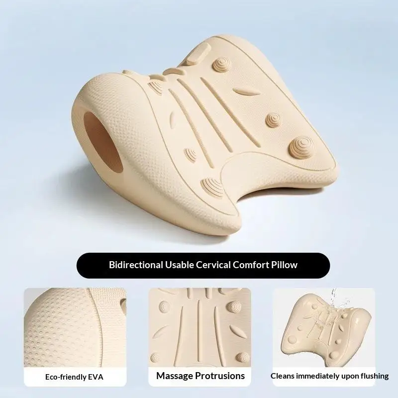 Cervical Massage Pillow U-Shaped Contour Fatigue Relaxation Neck Shoulder Relaxer Multi-Purpose Use Acupressure Desig Pillow 1P
