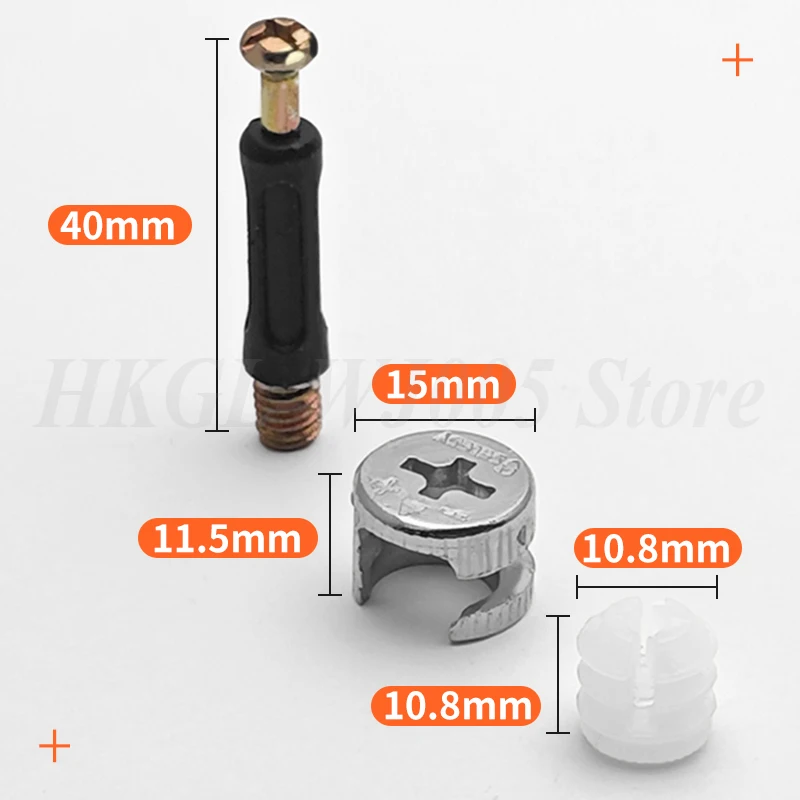 Three-In-One Connector Eccentric Wheel Lock Screw Nut Furniture Screw Wardrobe/Drawer Furniture Connector Fastener Dia 10-15mm