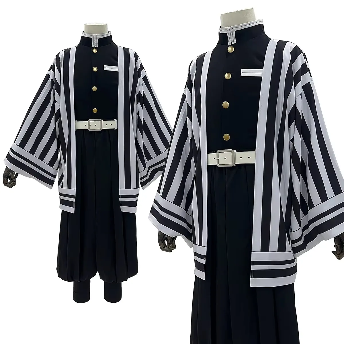 Männer Frauen Anime Lguro Obanai Cosplay Perücke Haori Stickerei Top Elastische Hosen Gürtel Rose Halloween Kostüm