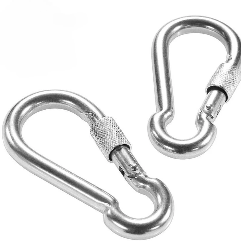 Spring Snap Carabiner Buckle Safety Hook Quick Link Key Ring Clips Outdoor Carabiners for Gym Dog Leashes Hammocks Keychains