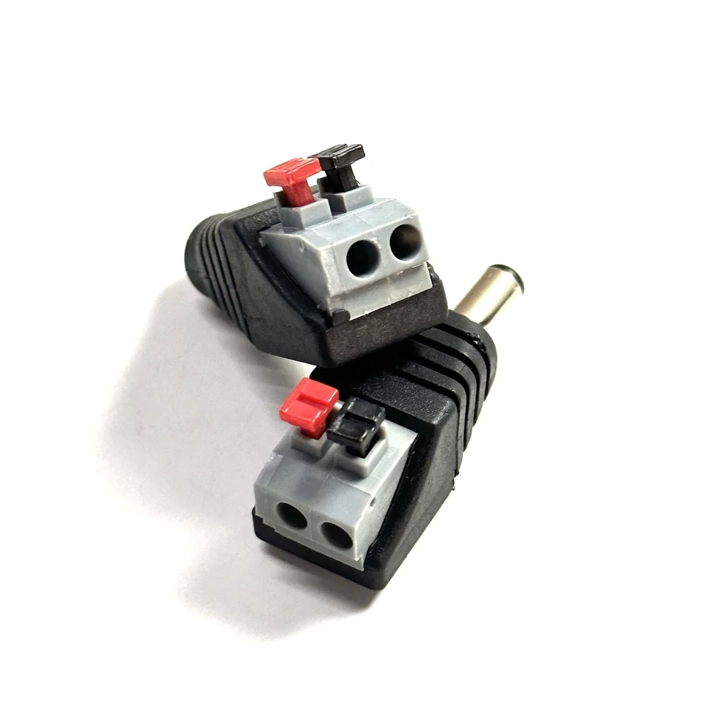 DC 12V Male Female Connectors 2.1*5.5mm Power Plug Adapter Jacks Sockets Connector For Signal Color LED Strip CCTV Camera