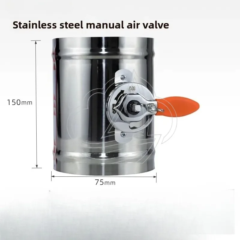 304 Stainless Steel Manual Air Duct Damper round Butterfly Valve for Fresh Air Ventilation