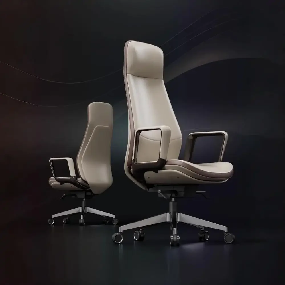 High-end Business Office Chair, Reclinable and Rotatable with Casters, Suitable for Executive Offices and General Office Use.