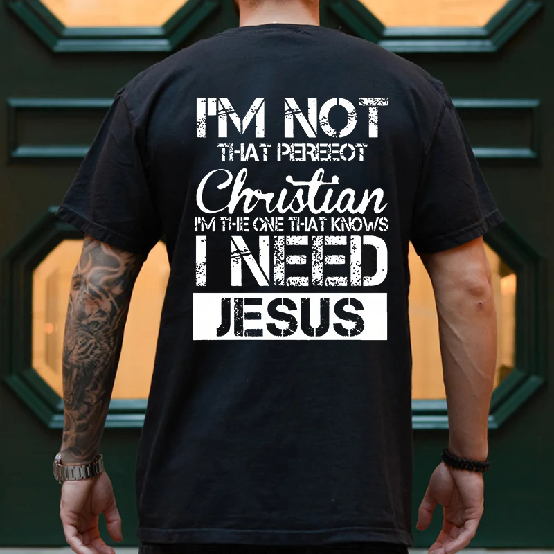 

Men Tee Shirt Jesus Christ Back Printing T-Shirt Fashion Graphic Tops Gift for Christian Jesus Streetwear Oversized Y2k Clothing