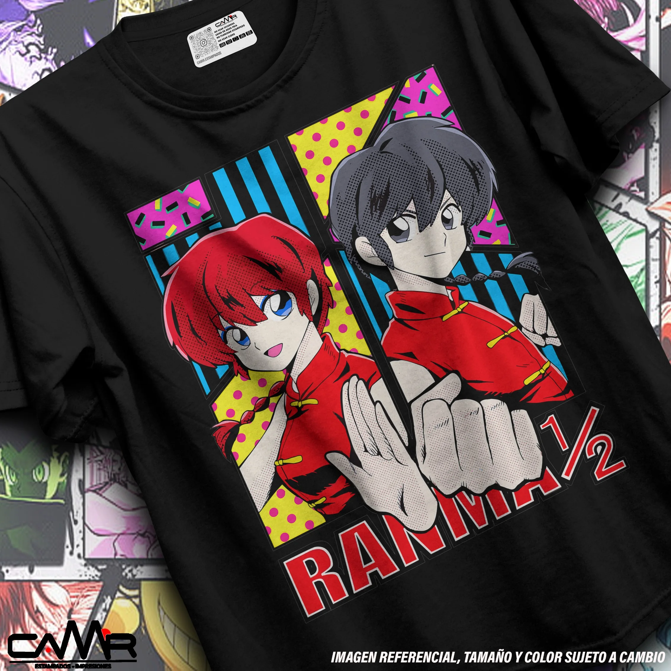 Ranma 1/2 T-Shirt Shampoo  Manga Anime T-shirt Graphic Tee
