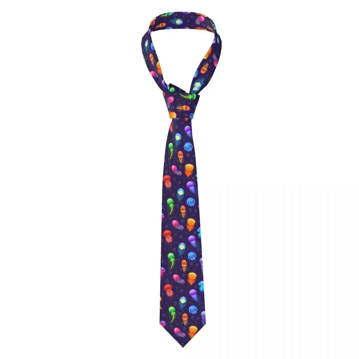 

Mens Tie Classic Skinny Jellyfish Colorful Pattern Neckties Narrow Collar Slim Casual Tie Gift