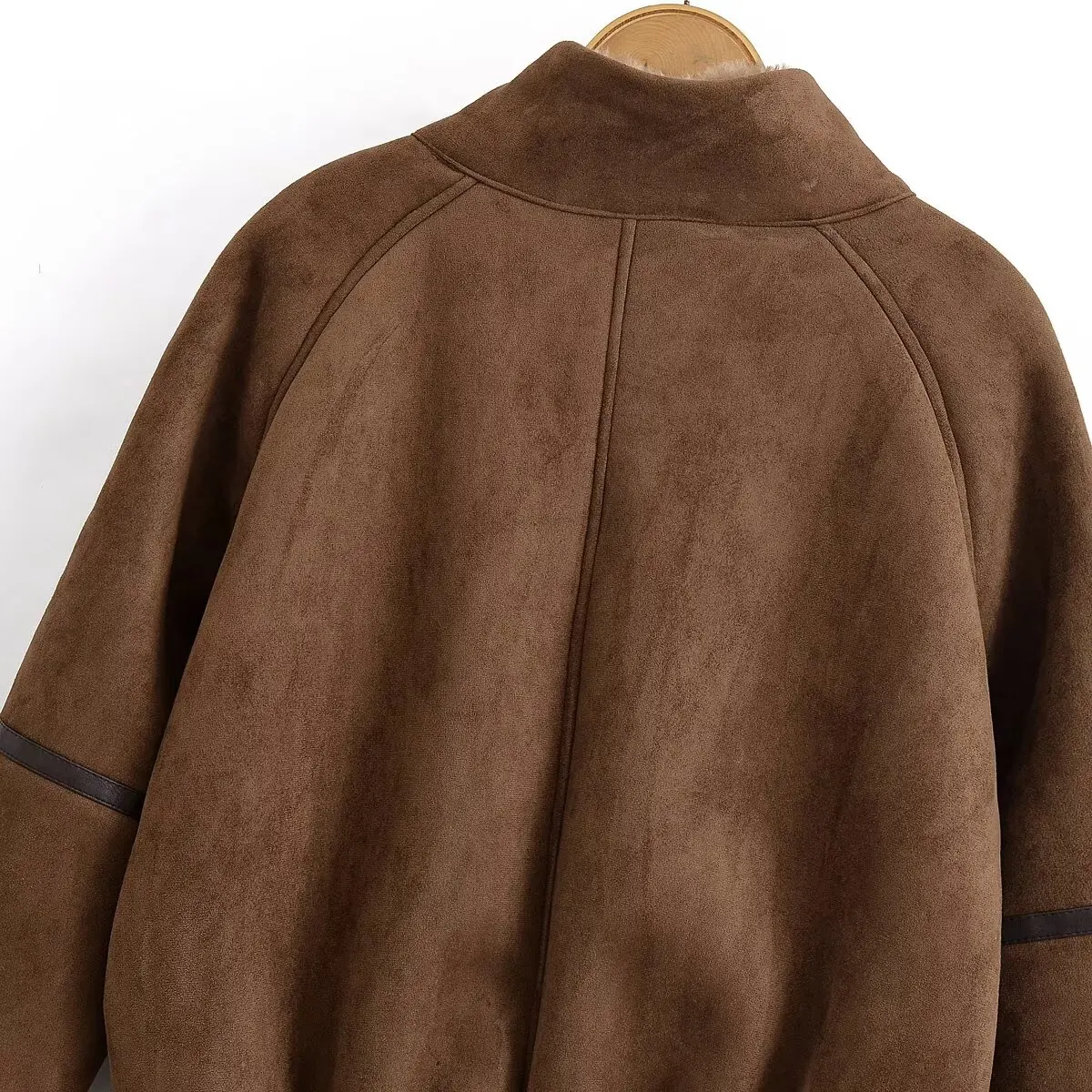 Faionable Thiened Pelle scamosciata Jaet Donna Autunno Inverno Nuovo arrivo ZR Sle Intercato Cappotto di pelliccia in pelle Versatile Sli