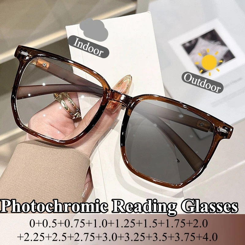 

2025 New Style Photochromic Reading Glasses Outdoor Color Changing Sun Shades Sunglasses Prescription Lens Eyeglasses+1.25 +2.25