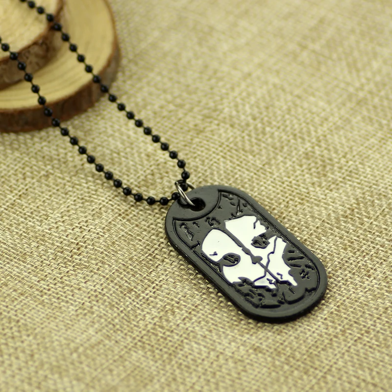 Hot Game Jewelry Mens Necklace Ghosts Dog Tag Pendant Army Nameplate For Duty Military Series with Weapons Call Game Fans Gift