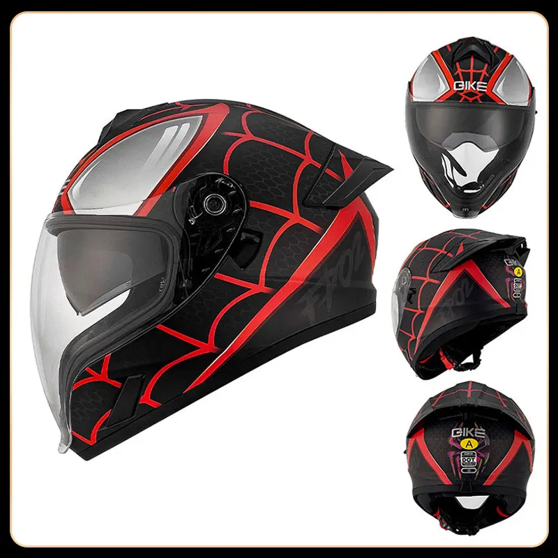 

New Personality Motorcycle Unveiled Helmet Bluetooth Full Helmet ABS Shell Wind Noise Small Big Tail Wing DOT Approved
