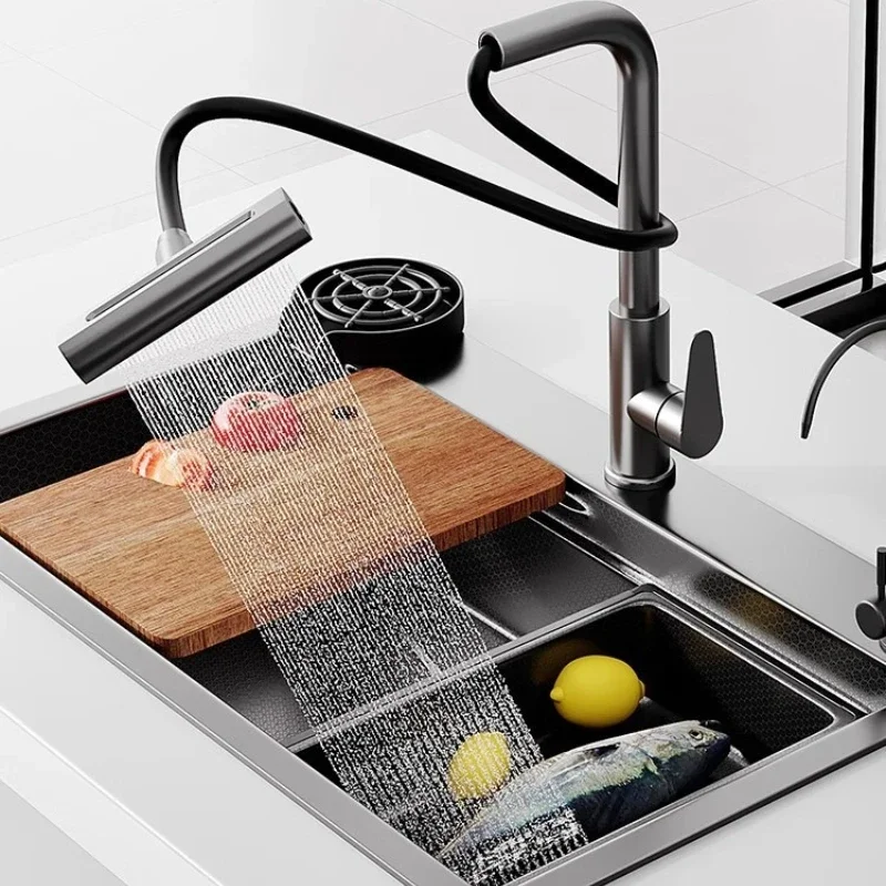 Stainless Steel Kitchen Sink USA Big Single Bowl Honeycomb Texture Thick SUS304 Wash Dish Basin Durable Vessel Sink Kitchen
