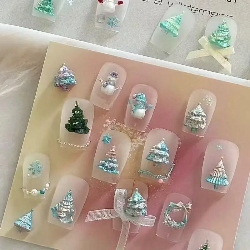 1 قطعة لطيف عيد الميلاد مسمار الفن قوالب قالب رائع لصنع الأظافر ثلاثية الأبعاد مانيكير لتقوم بها بنفسك أدوات الديكور سيليكون Stencilc