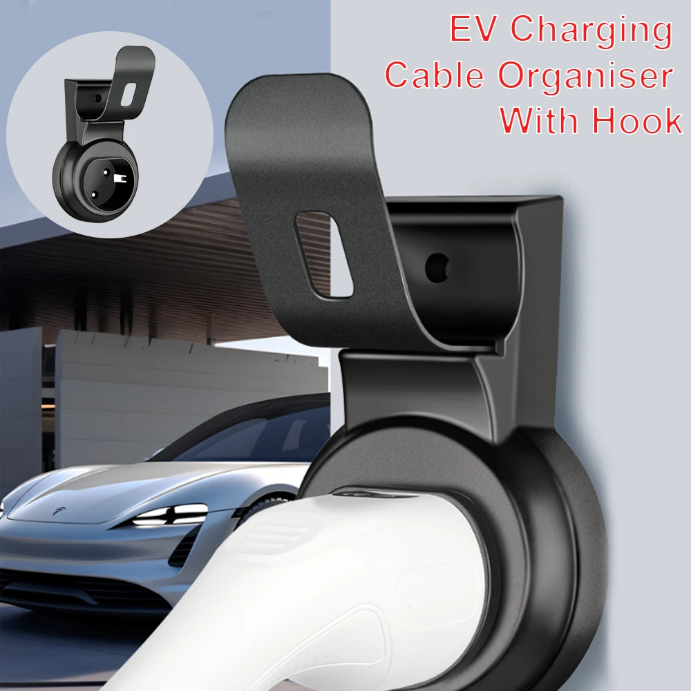 EV Charger Holder With Hook Type 2 Charging Cable Organizer Wall Mount Holster  Dock Plug Holder For Electric Vehicle