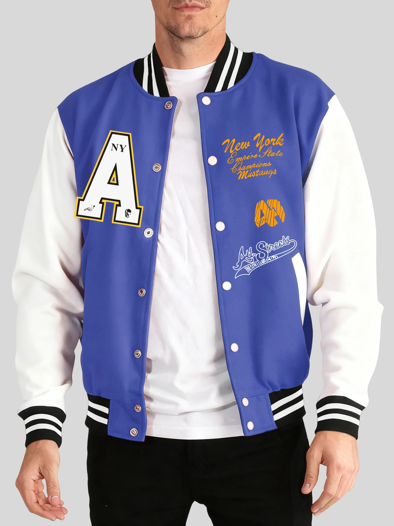 

Мужская одежда с принтом штата Нью-Йорка, осень-зима, бейсбольный трикотаж с карманами, модные свободные спортивные куртки High Street Veste