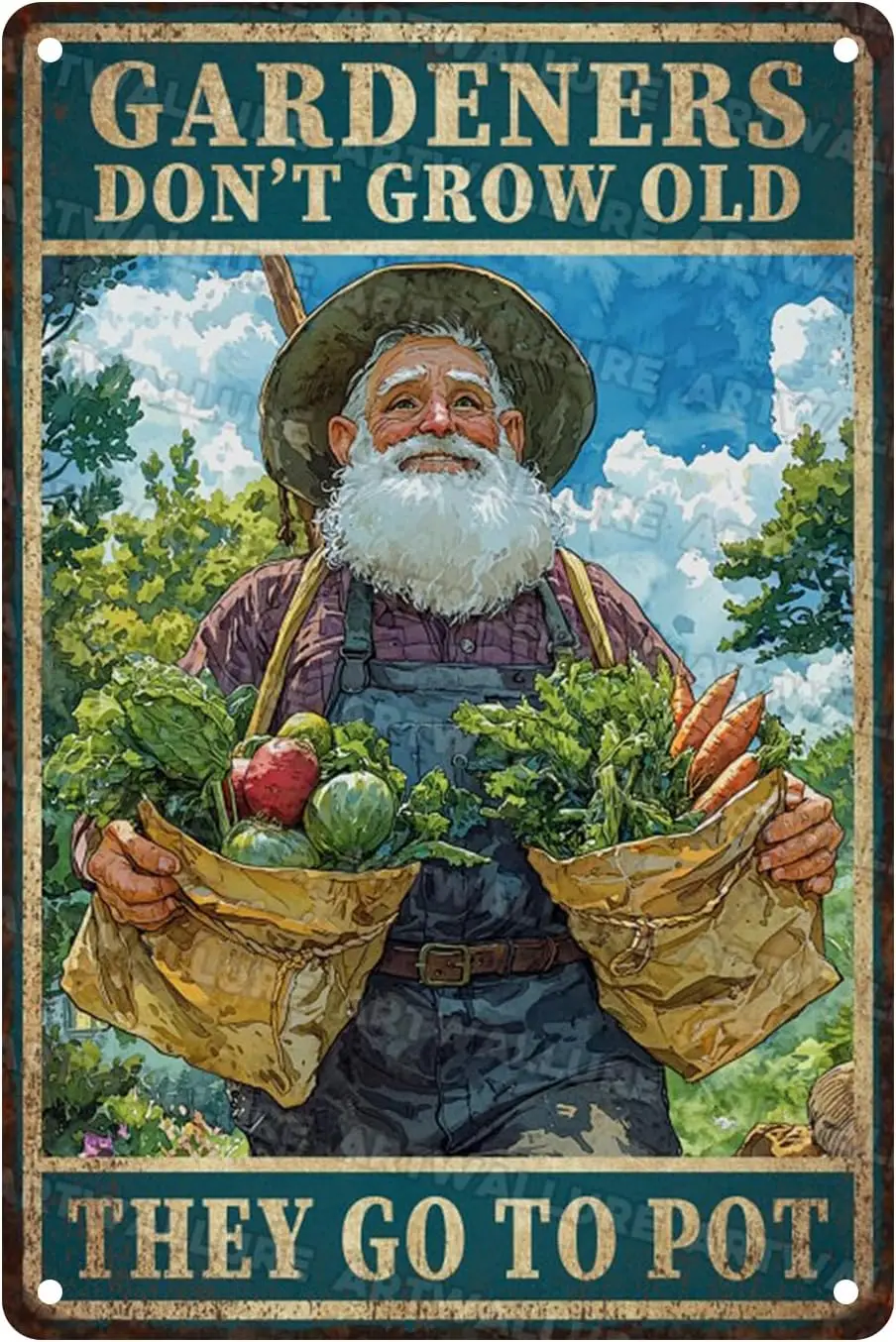Gardeners Dont Grow Old They Go To Pot Metal Tin Sign Rustic Wall Decor Vintage Garden Shed Plaque Humorous Plant Lover Gift Iro