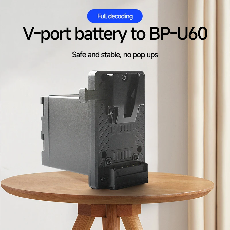 Aluminum V-Port to BP-U60 Battery Converter Adapter Plate for Sony Professional Camcorder Full Decoding No Warning Pop-up